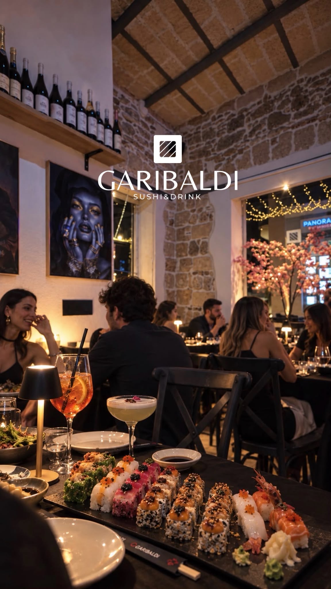 La sala Garibaldi, tra sushi e cocktail